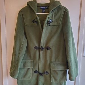 Susan Graver forest green fleece toggle jacket S